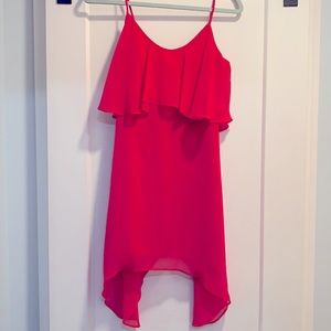 BCBG Generation handkerchief hem mini dress in Fuchsia size XS